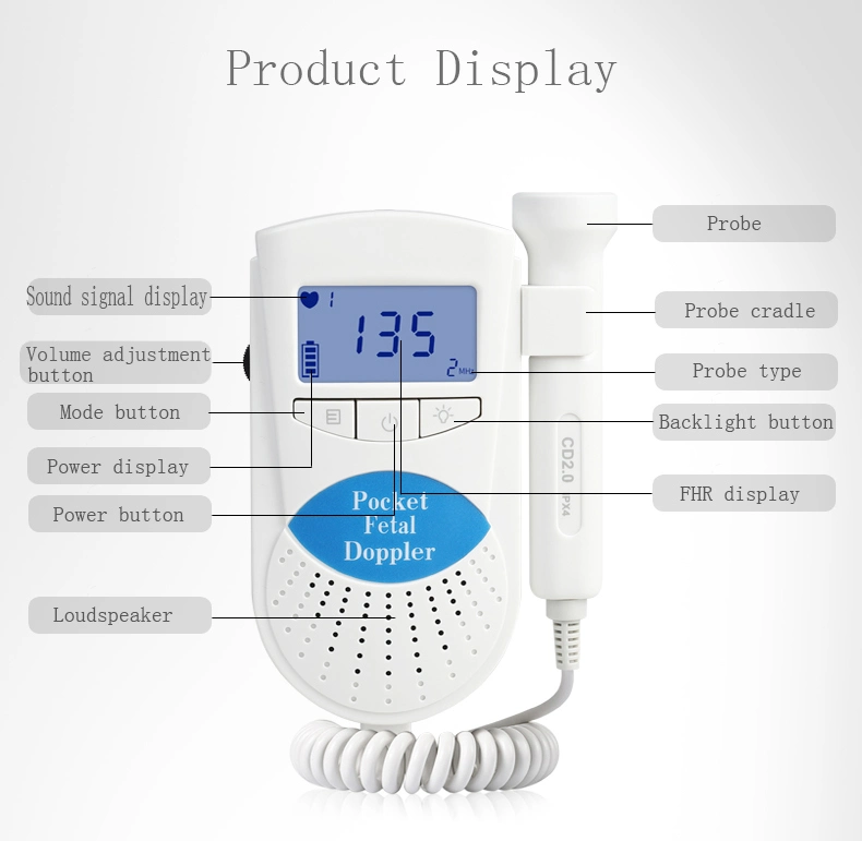 OEM Amazon Ultrasound Heart Comen Rate Price Probe for Pocket Fetal Doppler Monitor