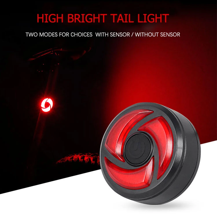 Brightenlux Waterproof Build-in Battery USB Reachargeable Warning Safety Turn Bicycle Light 6 Modes LED Bike Taillight