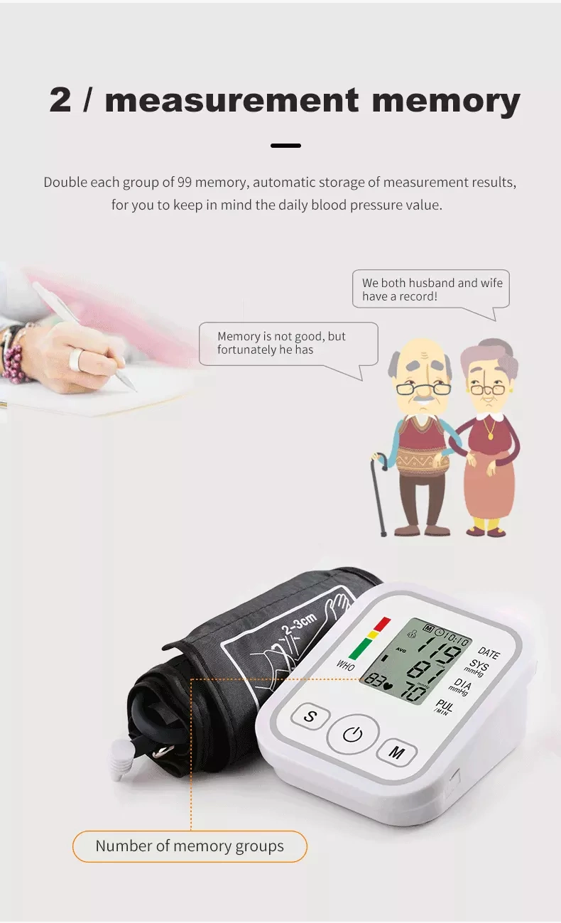 Monitor Igital Automatic Measure Blood Pressure and Heart Rate Pulse for Home Use Sed by Professionals